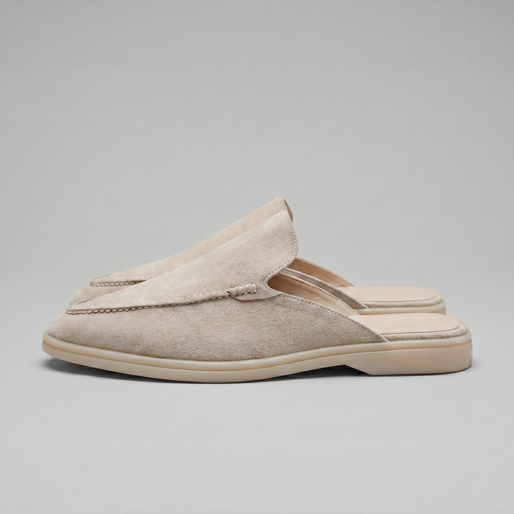 Men's Loafer Mules Suede Slip-On Backless Shoes