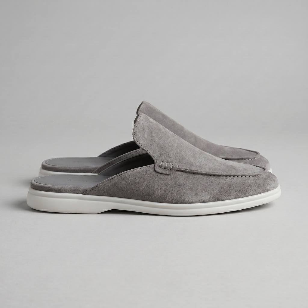 Men's Loafer Mules Suede Slip-On Backless Shoes