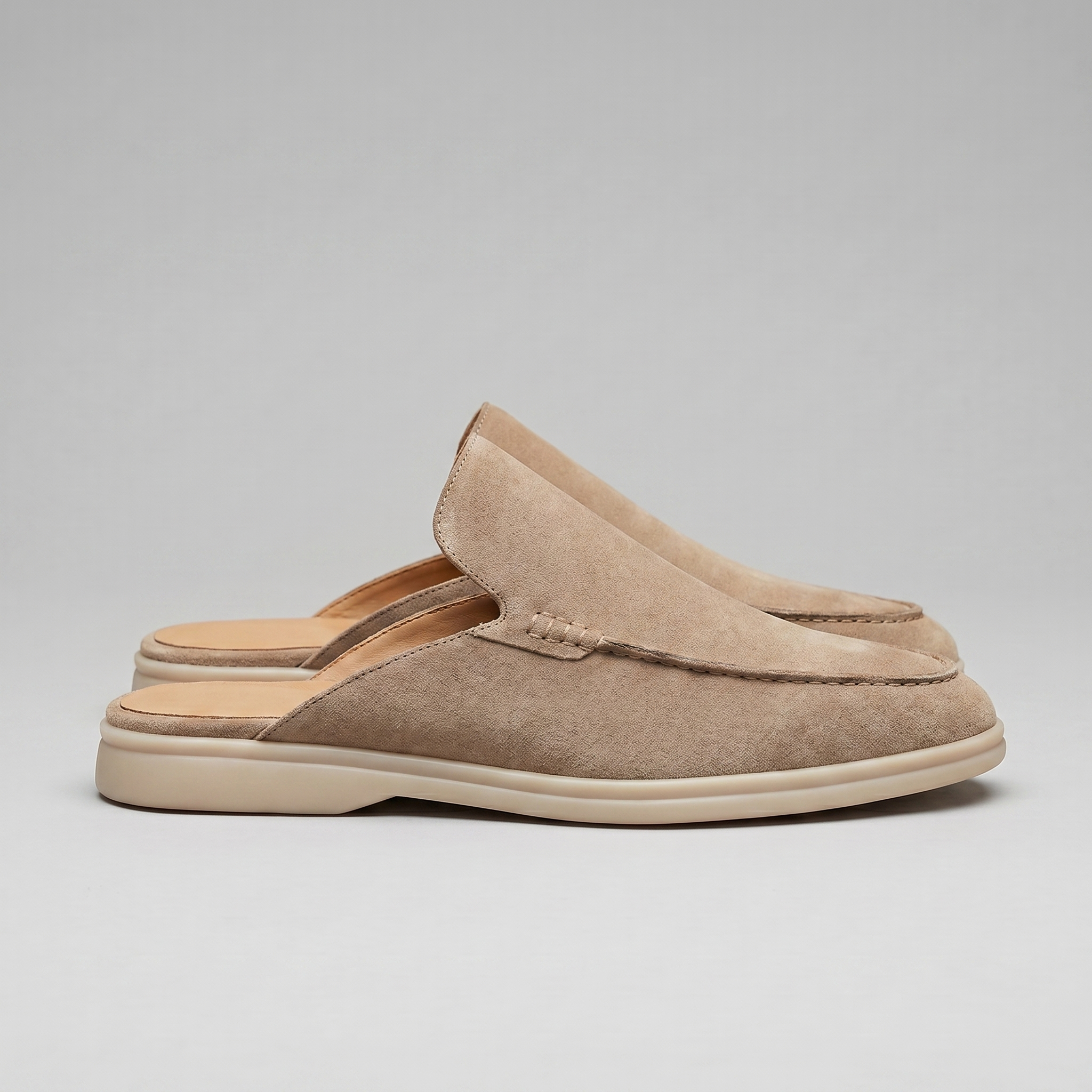 Men's Loafer Mules Suede Slip-On Backless Shoes
