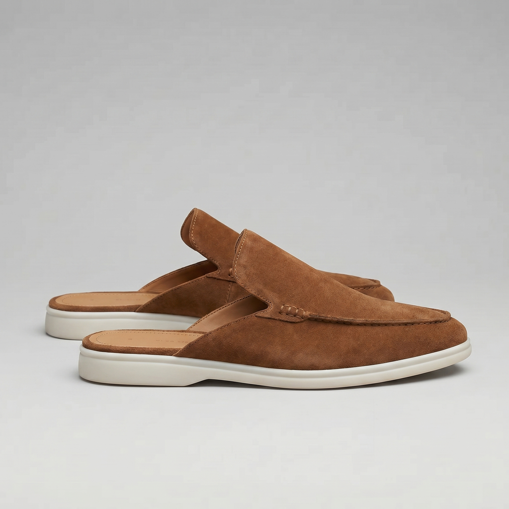 Men's Loafer Mules Suede Slip-On Backless Shoes