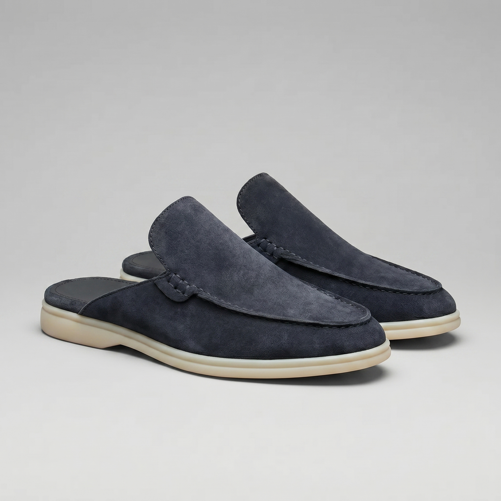 Men's Loafer Mules Suede Slip-On Backless Shoes