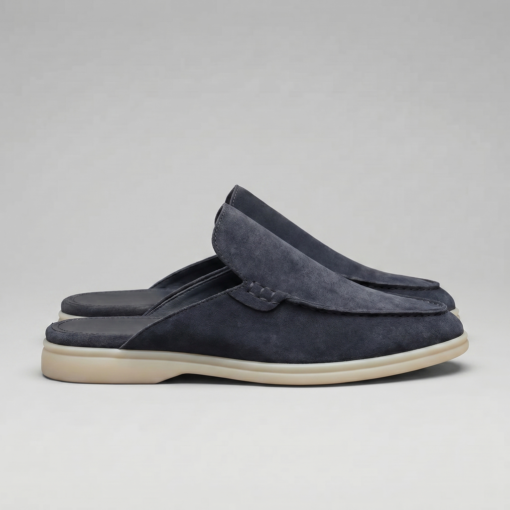 Men's Loafer Mules Suede Slip-On Backless Shoes