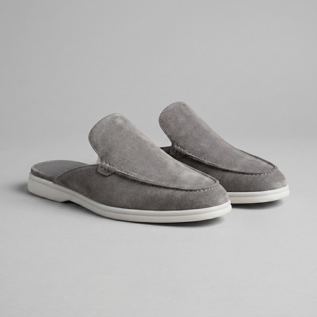 Men's Loafer Mules Suede Slip-On Backless Shoes