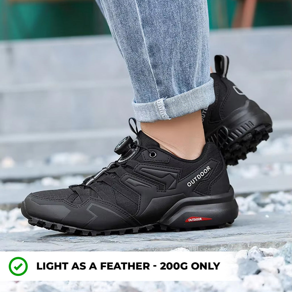 Chaussures orthopédiques de randonnée pour hommes, baskets en cuir avec soutien de la voûte plantaire et fermeture éclair