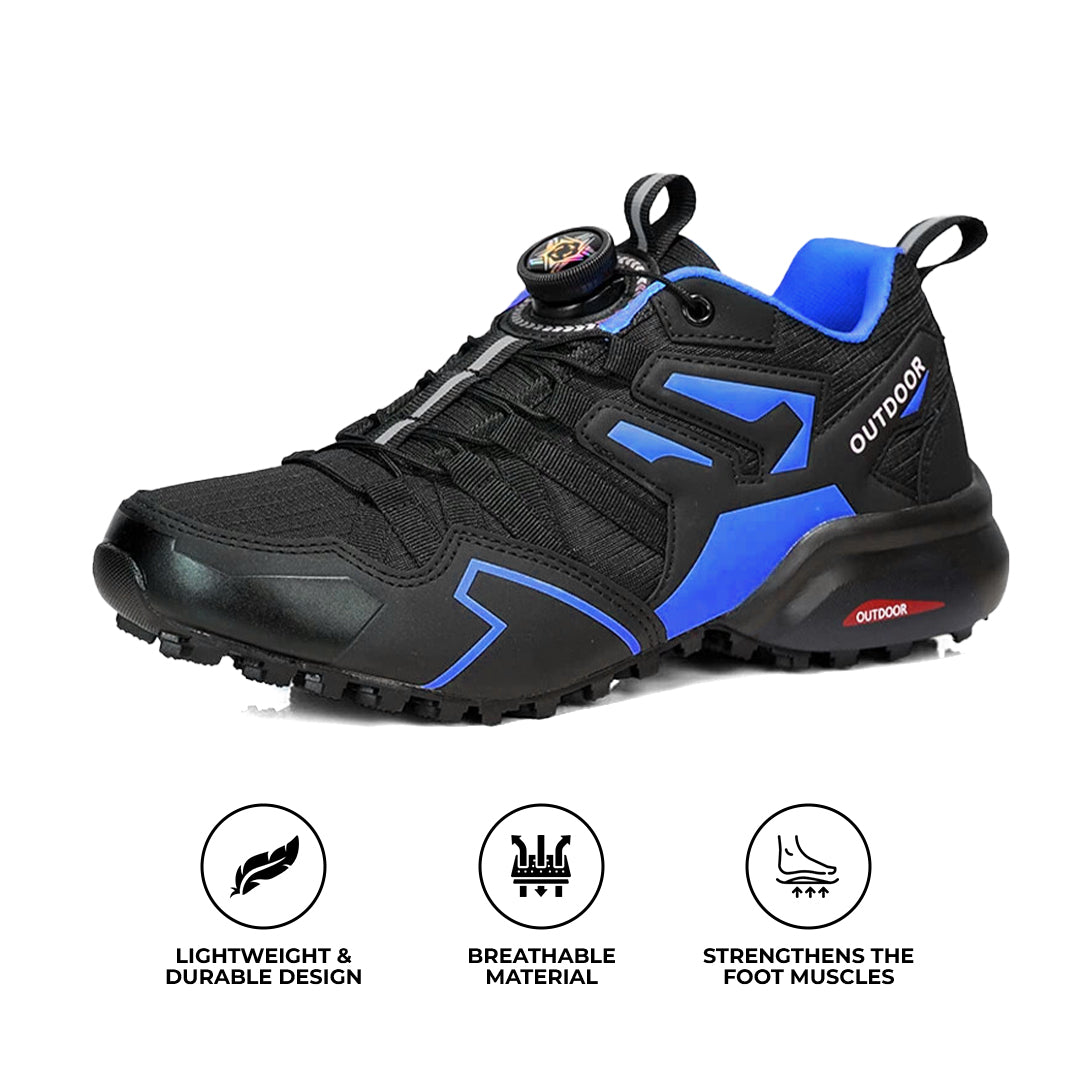 Chaussures orthopédiques de randonnée pour hommes, baskets en cuir avec soutien de la voûte plantaire et fermeture éclair