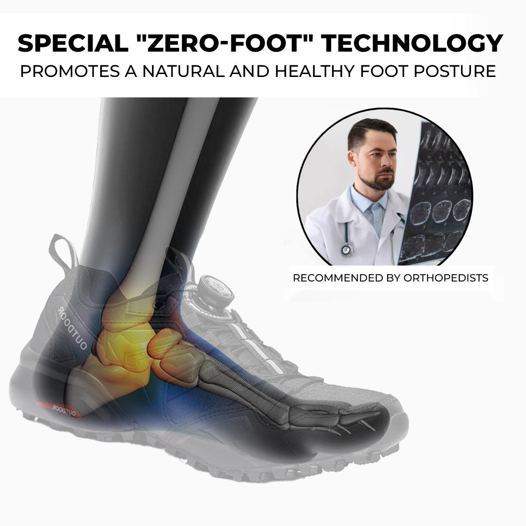 Chaussures orthopédiques de randonnée pour hommes, baskets en cuir avec soutien de la voûte plantaire et fermeture éclair