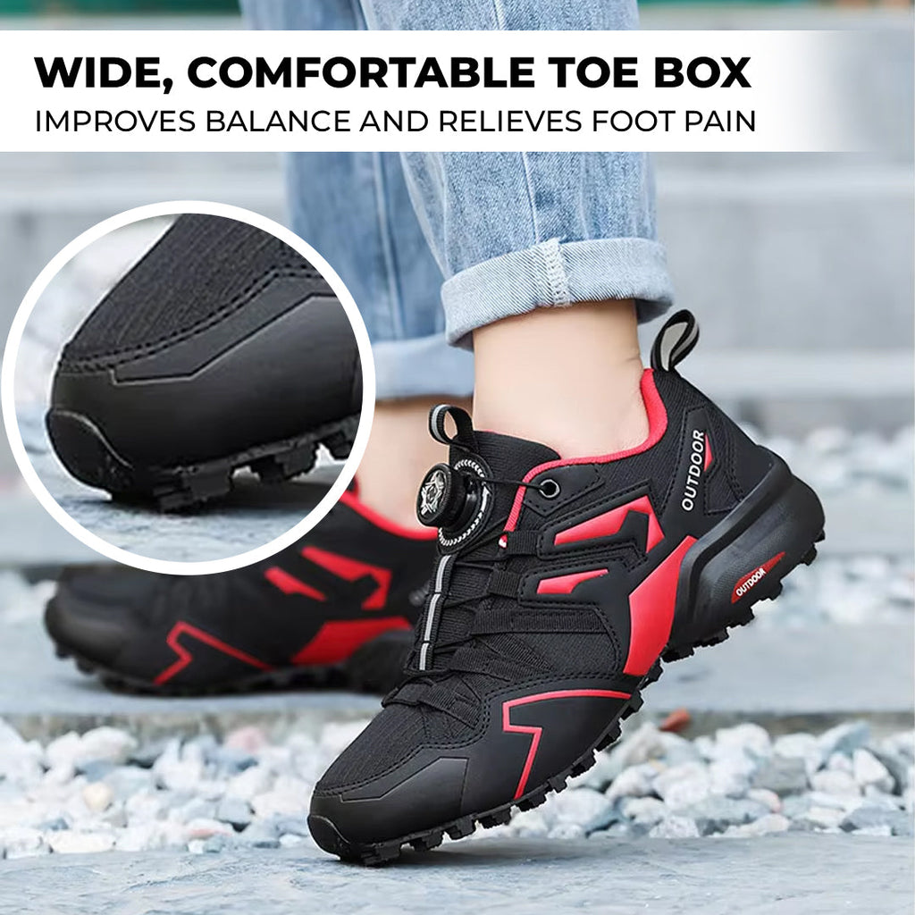 Chaussures orthopédiques de randonnée pour hommes, baskets en cuir avec soutien de la voûte plantaire et fermeture éclair