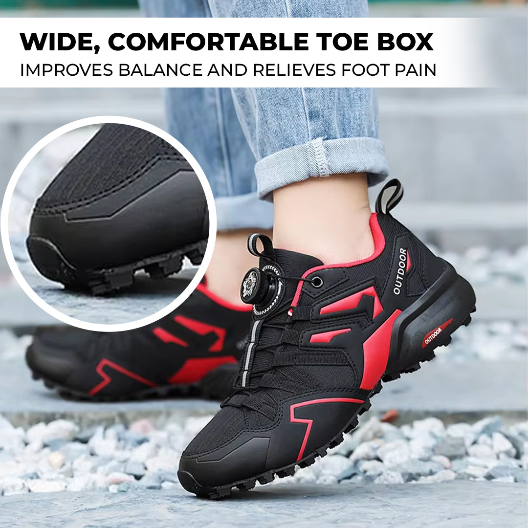 Chaussures orthopédiques de randonnée pour hommes, baskets en cuir avec soutien de la voûte plantaire et fermeture éclair