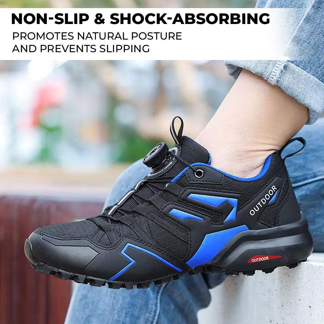 Chaussures orthopédiques de randonnée pour hommes, baskets en cuir avec soutien de la voûte plantaire et fermeture éclair
