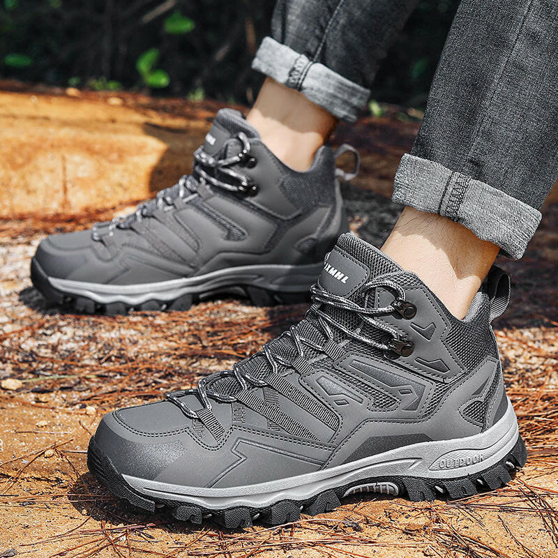 Chaussures de randonnée pour hommes en cuir imperméables pour trekking en plein air