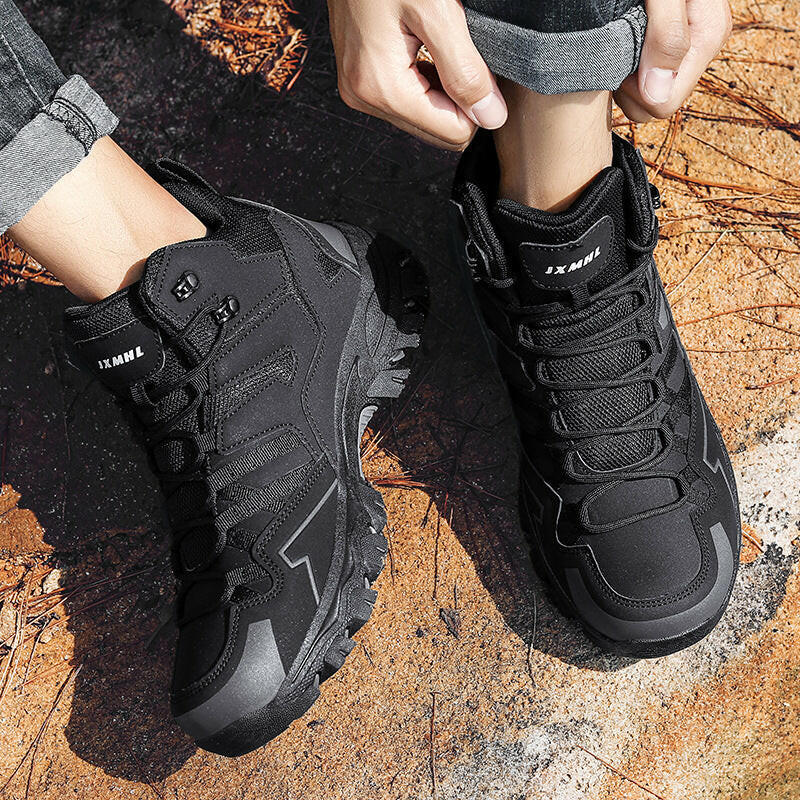 Chaussures de randonnée pour hommes en cuir imperméables pour trekking en plein air