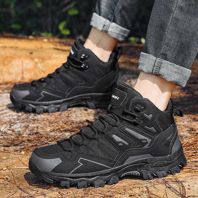 Chaussures de randonnée pour hommes en cuir imperméables pour trekking en plein air
