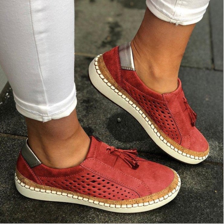 Saboturi plate slip-on pentru femei, sandale ușoare țesute, tip slide