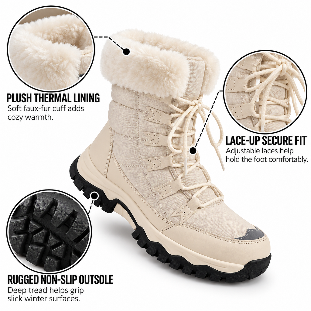 Botas impermeables antideslizantes para mujer – Forro aislante, silueta estilizada