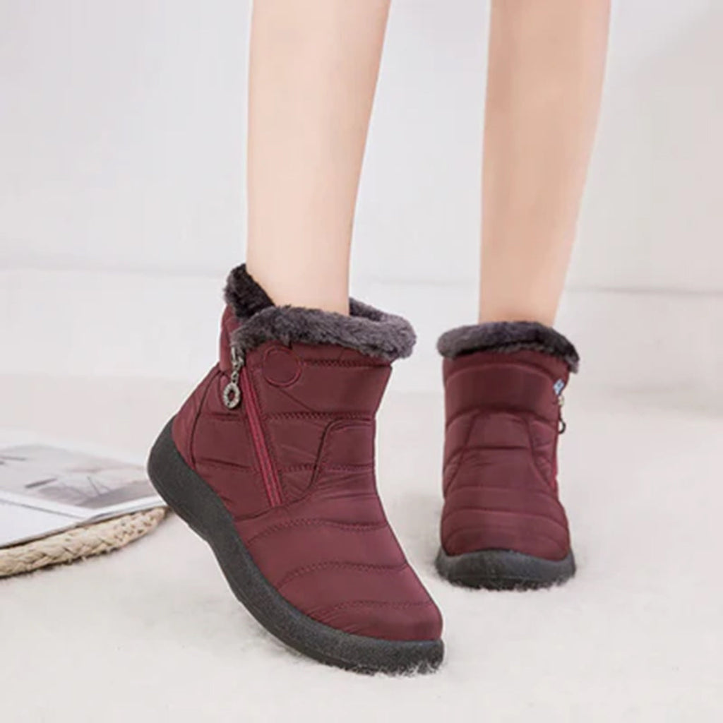 Dámské zateplené protiskluzové boty – hebká podšívka z umělé kožešiny, vodoodpudivá úprava