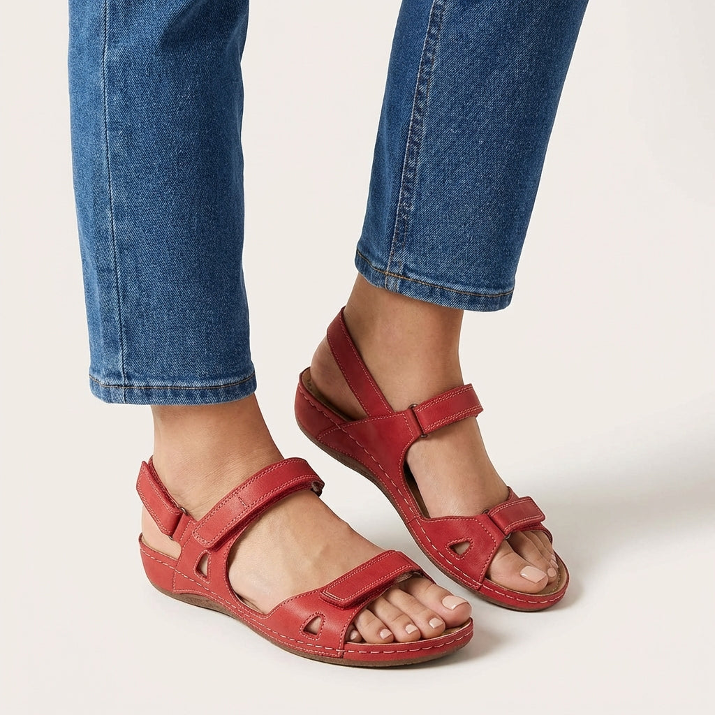 Sandali Comfort da Donna con Cinturini Regolabili, Punta Aperta, Scarpe da Passeggio