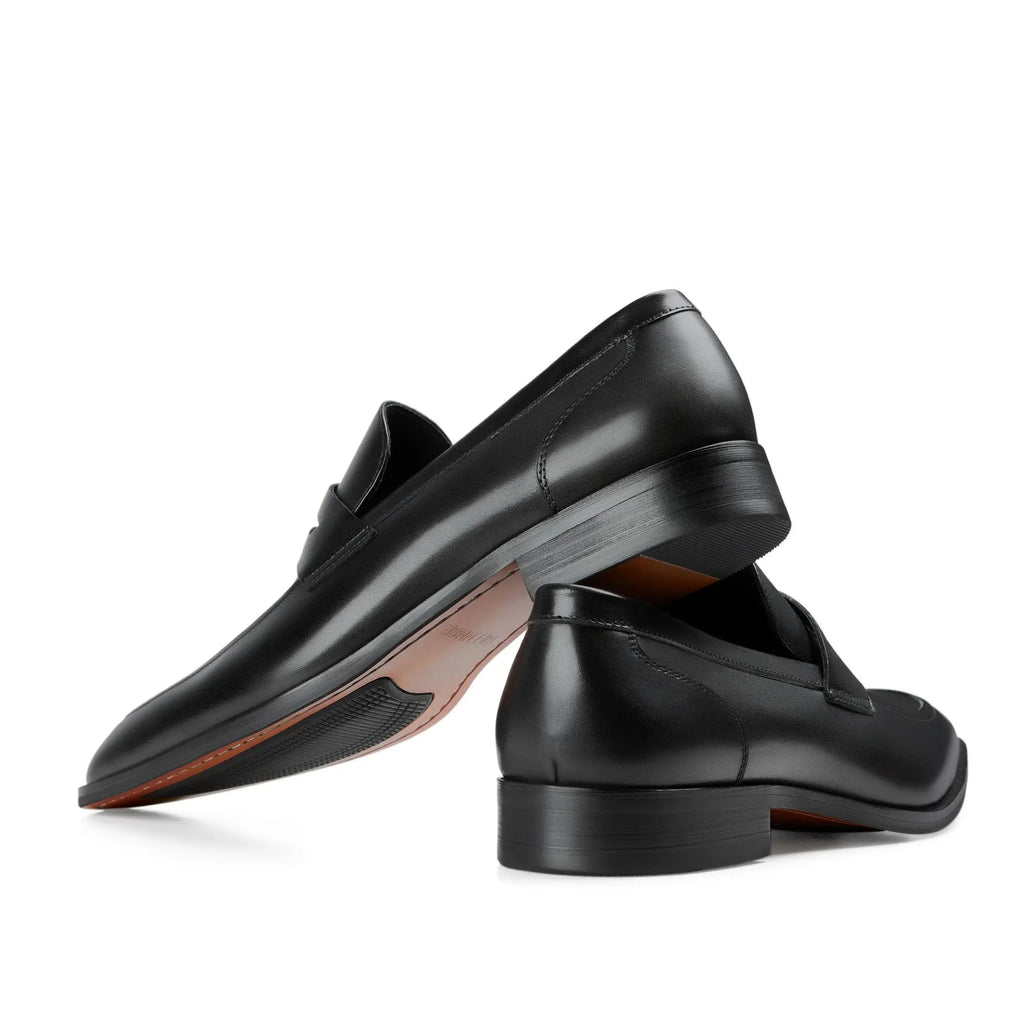 Mocassins pour hommes en cuir véritable avec design sans lacets et finition polie