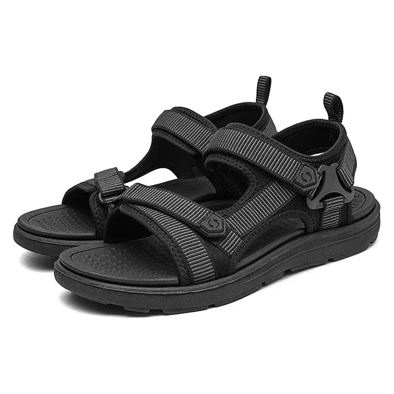 Herresandaler til hverdag med justerbare stropper med velcrolukning