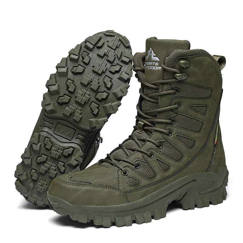 Men's Wide Fit Tactical Boots – Non-Slip Rubber Outsole, Breathable EVA Insole