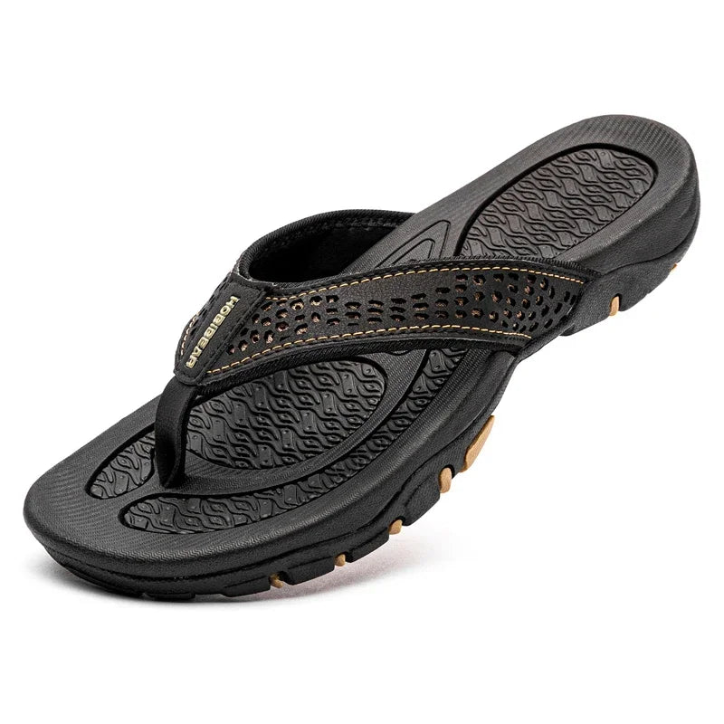Chanclas planas para hombre con calado, sandalias de playa