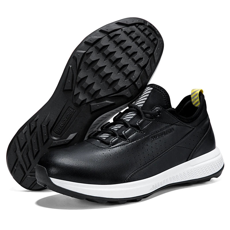 Men's Wide Fit Waterproof Golf Shoes – Rubber Outsole, EVA Comfort Insole