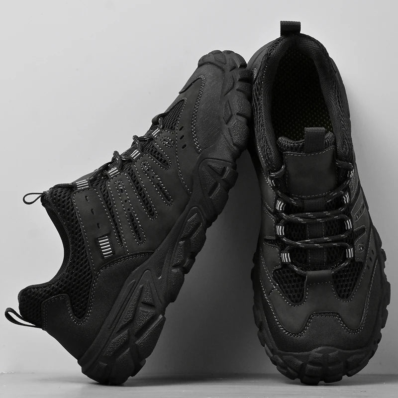 Men's Hiking Shoes Breathable Mesh Lace Up Sneakers