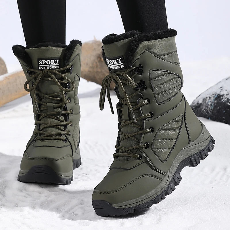 Women's Waterproof Hiking Boots – Cushioned Insole, Lugged Rubber Sole