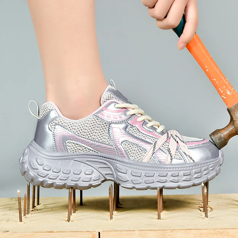 Scarpe da lavoro da donna con punta in acciaio antiscivolo – Tomaia traspirante, design leggero