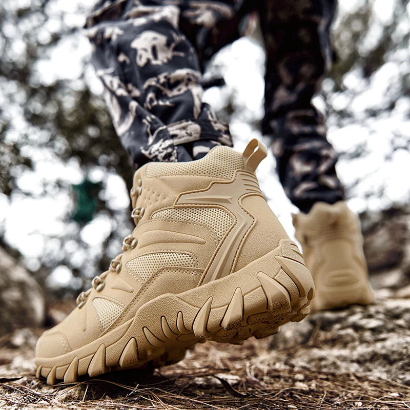 Men's Comfort Leather Combat Training Boots – Breathable Design, EVA Insole