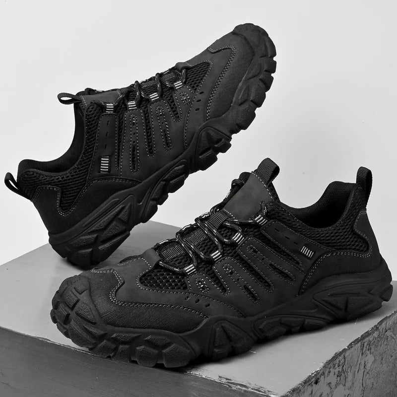 Men's Hiking Shoes Breathable Mesh Lace Up Sneakers