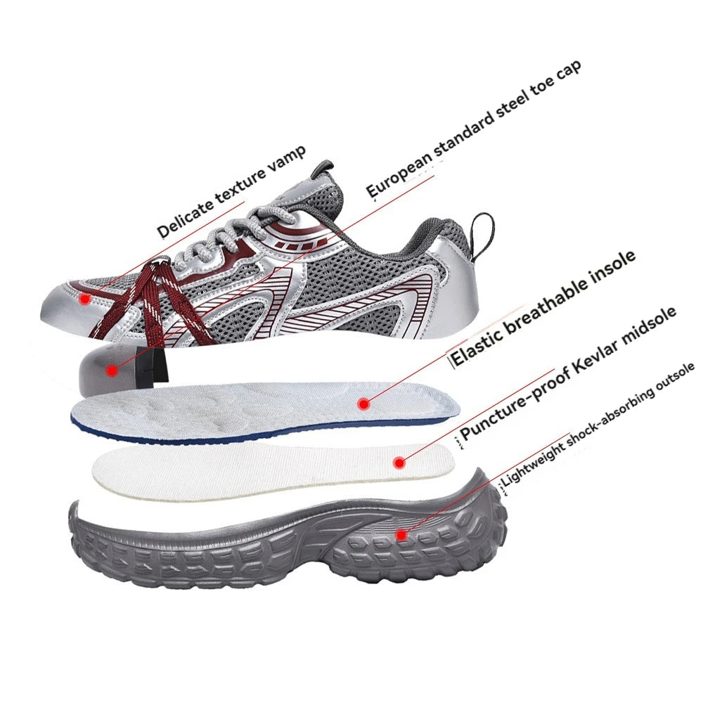 Scarpe da lavoro da donna con punta in acciaio antiscivolo – Tomaia traspirante, design leggero