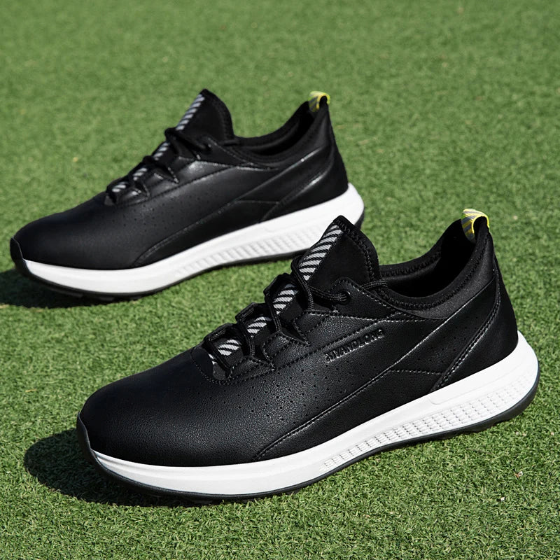 Men's Wide Fit Waterproof Golf Shoes – Rubber Outsole, EVA Comfort Insole