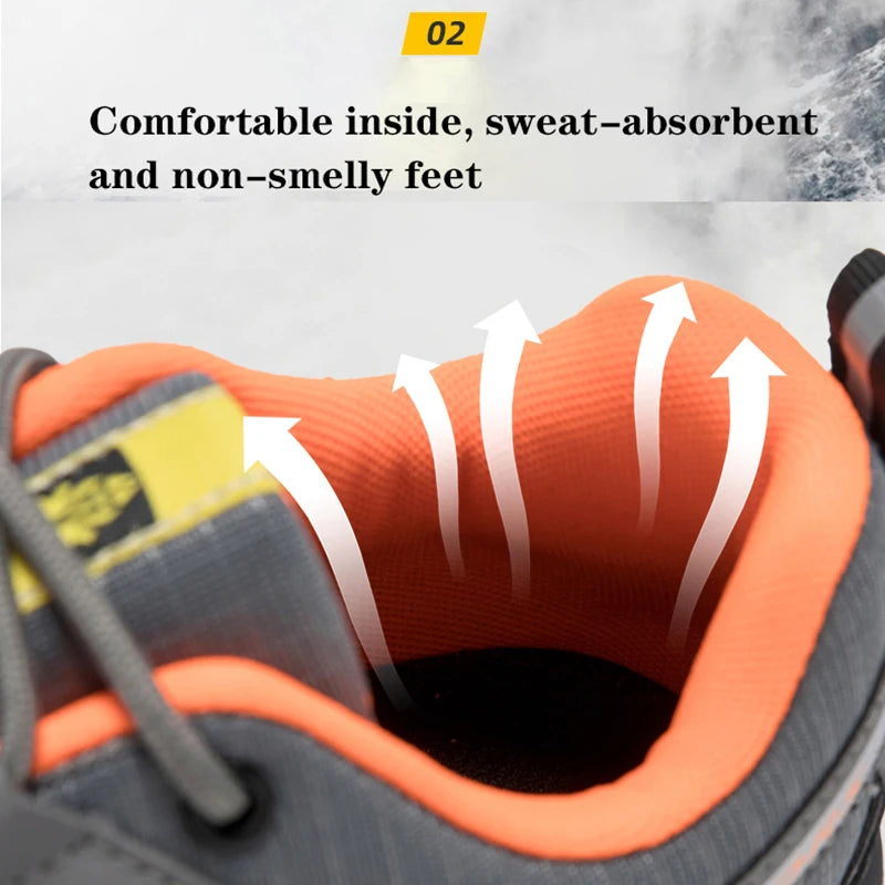 Chaussures de randonnée imperméables orthopédiques pour hommes, baskets de trekking antidérapantes d'extérieur