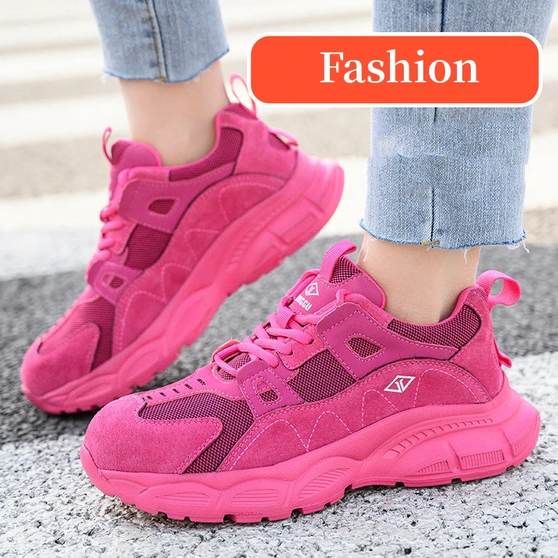 Scarpe antinfortunistiche da donna con punta in acciaio e comfort – microfibra traspirante, suola leggera in EVA
