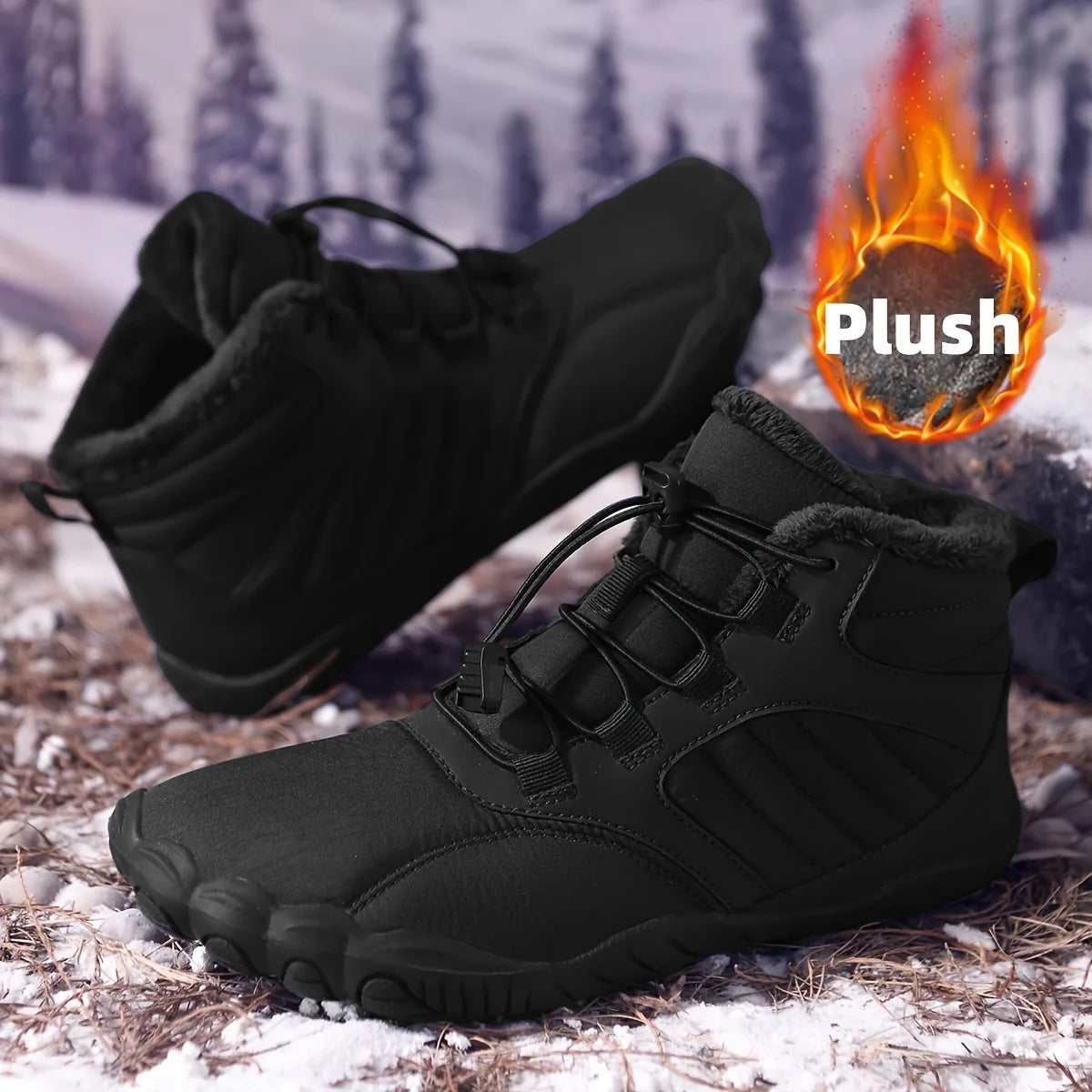 Botas de senderismo unisex de horma ancha - suela antideslizante, forro acolchado aislante