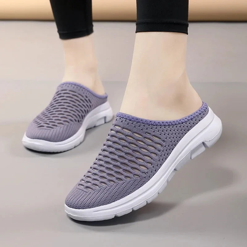 Orthopedic Slippers Women's Slip On Mesh Platform Shoes