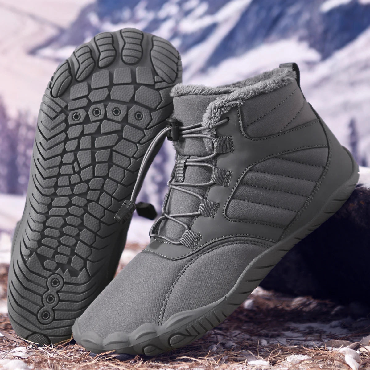 Botas de senderismo unisex de horma ancha - suela antideslizante, forro acolchado aislante