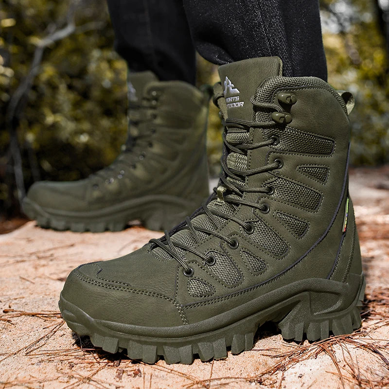 Men's Wide Fit Tactical Boots – Non-Slip Rubber Outsole, Breathable EVA Insole