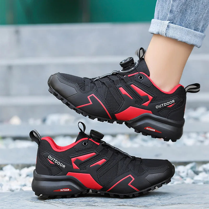 Zapatos de senderismo impermeables y antideslizantes para hombre – Cierre de cremallera, parte superior de cuero duradero