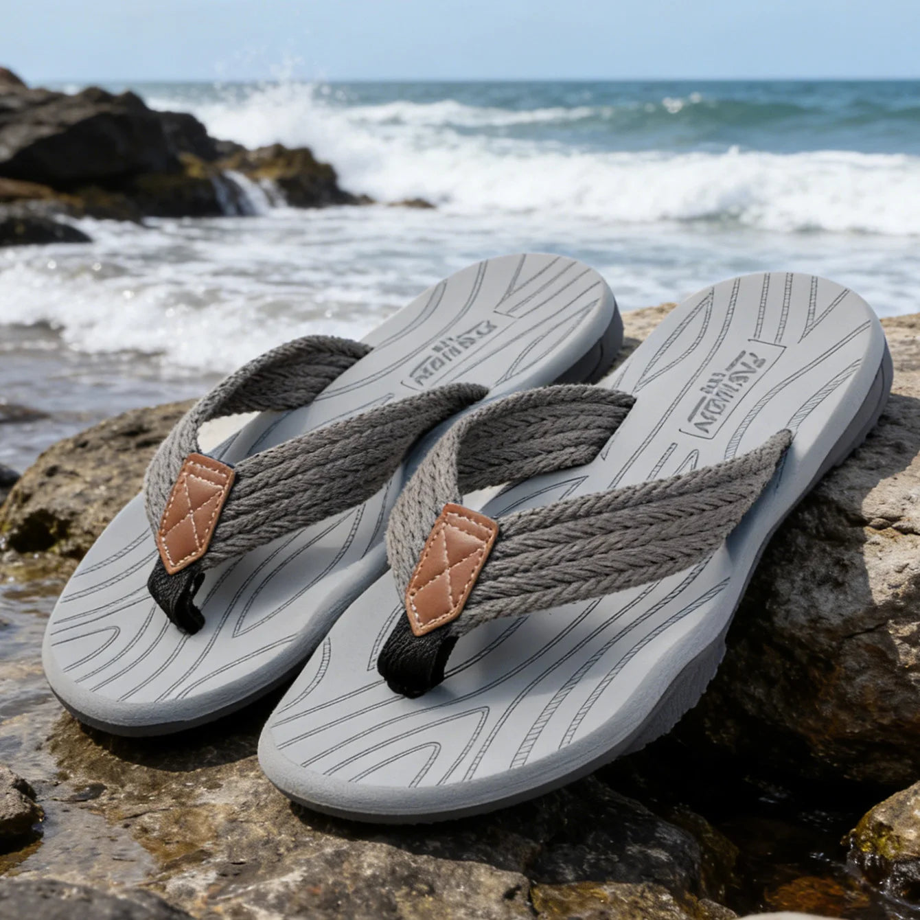 Tongs pour hommes concises, antidérapantes et à séchage rapide