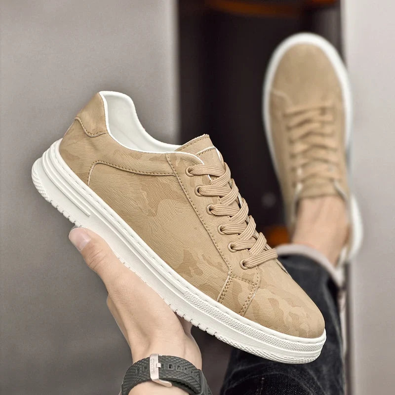 Sneaker da uomo confortevoli in vera pelle – Suola esterna in gomma resistente, design testurizzato