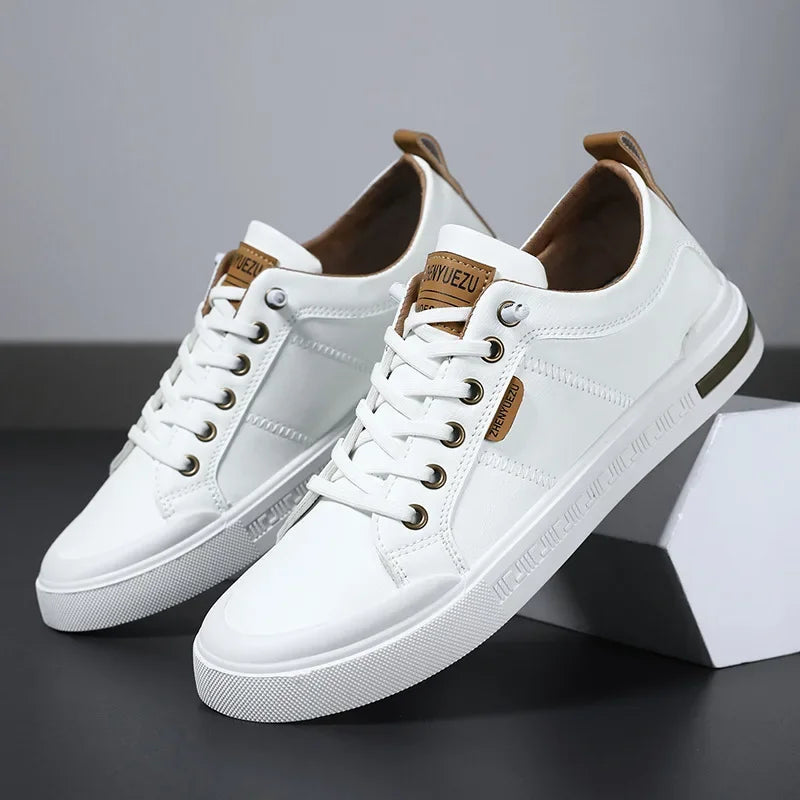 Sneakers da uomo in pelle confortevoli – Soletta ammortizzata in EVA, suola piatta in gomma