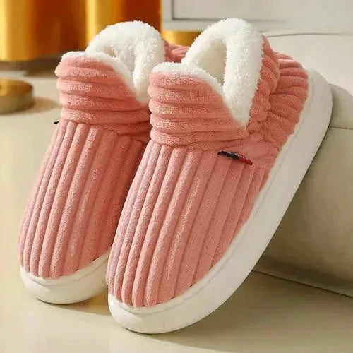 Zapatillas de interior cómodas para mujer con puntera cerrada – Forro de felpa suave, suela exterior texturizada