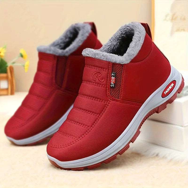 Women's Non-Slip Insulated Ankle Boots – Fleece Lining, Waterproof Fabric
