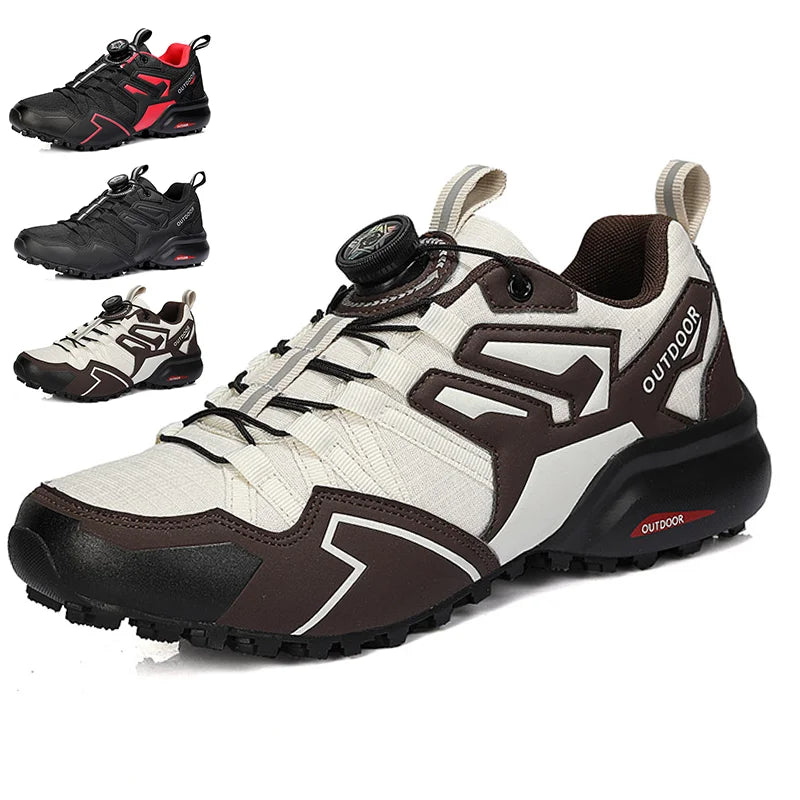Zapatos de senderismo impermeables y antideslizantes para hombre – Cierre de cremallera, parte superior de cuero duradero