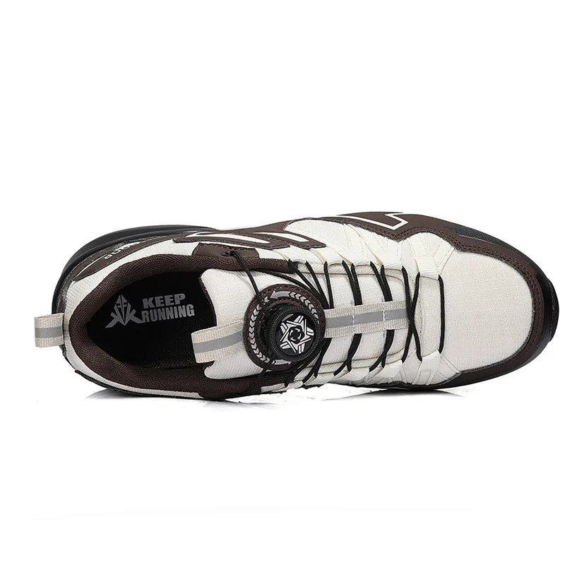 Zapatos de senderismo impermeables y antideslizantes para hombre – Cierre de cremallera, parte superior de cuero duradero