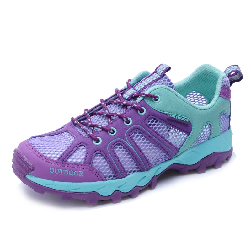 Women's Non-Slip Trekking Sneakers – Breathable Mesh, EVA Insole