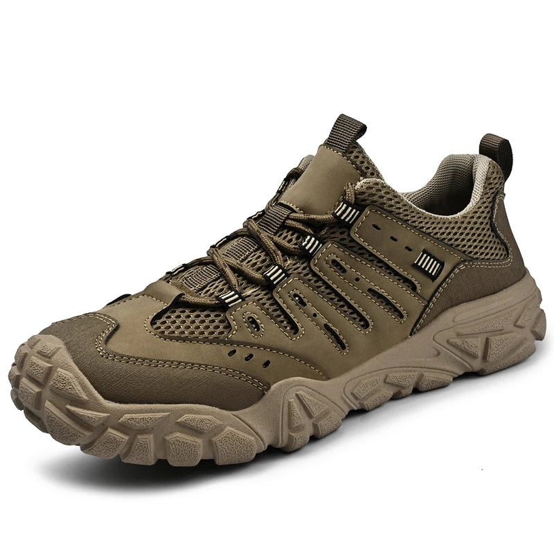 Zapatillas de senderismo para hombre con malla transpirable y cordones