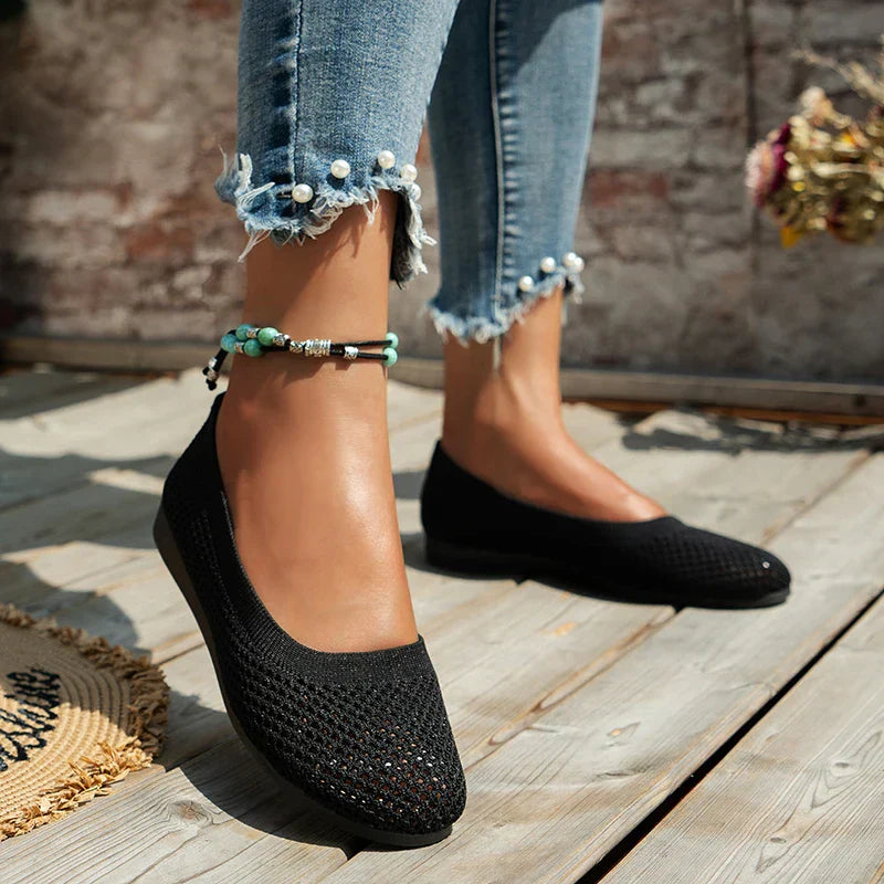 Bailarinas ortopédicas transpirables de malla con puntera ancha y soporte