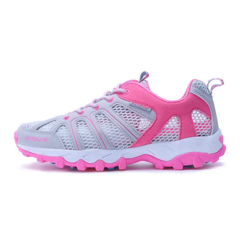 Women's Non-Slip Trekking Sneakers – Breathable Mesh, EVA Insole
